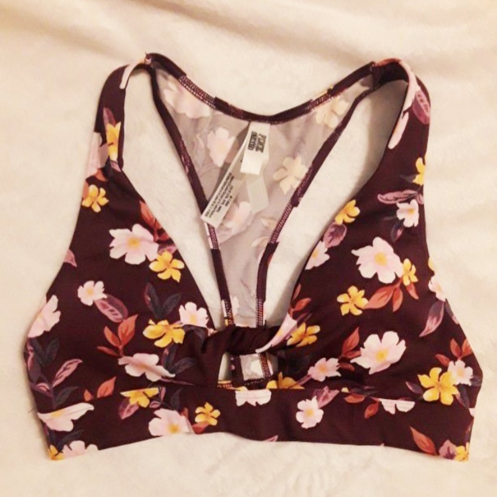 PINK by Victoria's Secret Burgundy and Floral Sports Bra